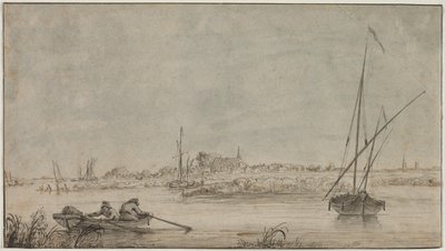 Udsigt over Dordrecht fra floden, 1775-1815. af Jacob van Strij