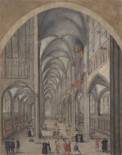Interiør af Strasbourg-katedralen, ca. 1625-30. af Jacob van der Heyden.