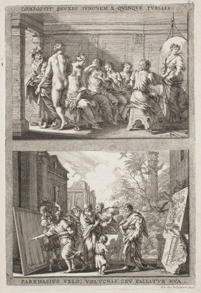 Zeuxis og Parrhassius af Jacob von Sandrart
