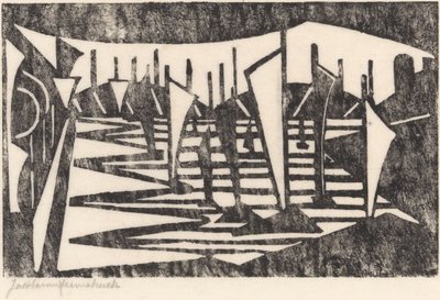 Sammensætning (både i en havn) af Jacoba van Heemskerck (signed by artist)