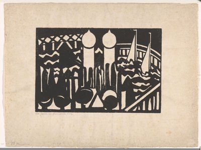 Sammensætning XVI nr. 2 (original titel på objektet) af Jacoba van Heemskerck (signed by artist)