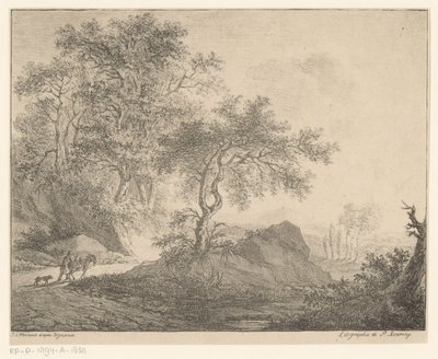 Æseldriver i bjerglandskab af Jacobus Adrianus Weiland
