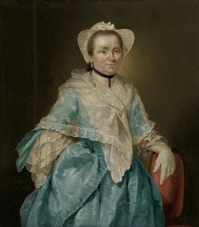 Portræt af Elisabeth Troost (1730-1790) af Jacobus Buys (signed by artist)