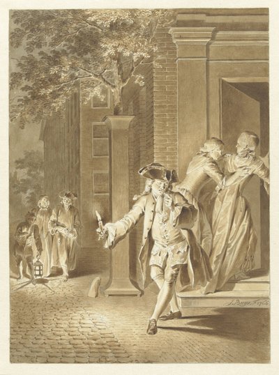 Scene fra Lubbert Lubbertse, eller den adelige bonde af Jacobus Buys