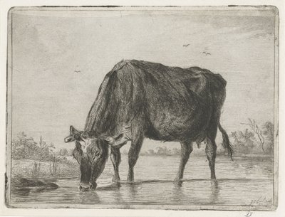drikkende ko af Jacobus Cornelis Gaal