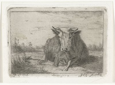 Liggende ko set forfra af Jacobus Cornelis Gaal