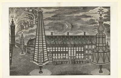 Belysning og fyrværkeri i Gent, 1717 af Jacobus Harrewijn