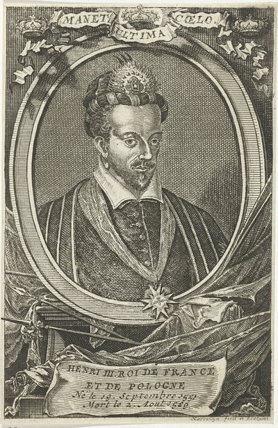 Portræt af Henrik III af Frankrig, konge af Polen og storhertug af Litauen af Jacobus Harrewijn