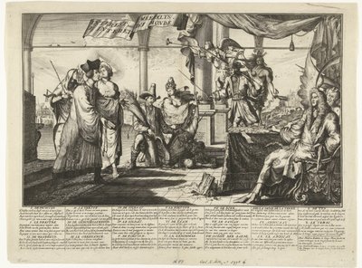 Tegneserie om advokatbranchen, der drager fordel af menneskets skænderier, 1687 Interest des