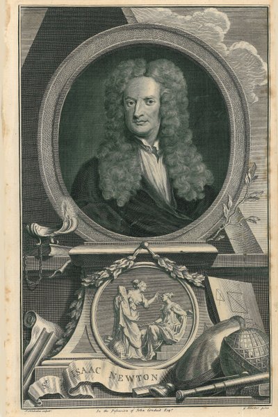 Sir Isaac Newton af Jacobus Houbracken