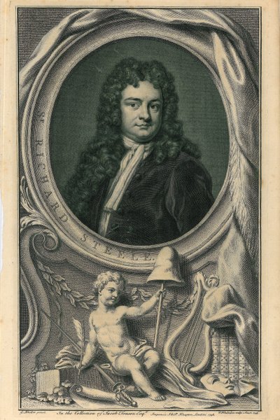 Sir Richard Steele af Jacobus Houbracken