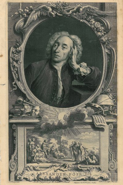 Alexander Pope af Jacobus Houbraken