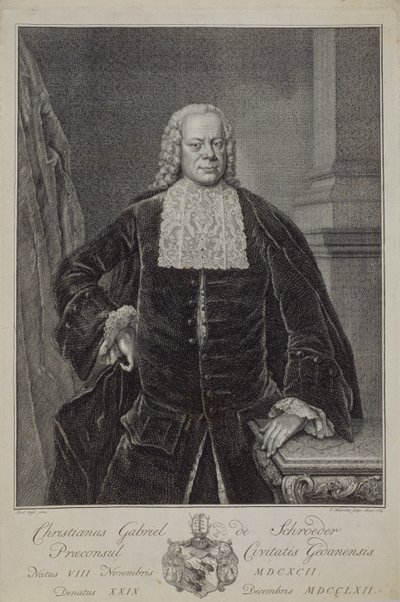 Christian Gabriel Schroder, 1764 af Jacobus Houbraken