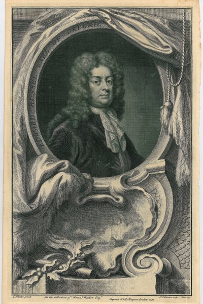 Edward Russell, jarl af Orford, ca. 1742 af Jacobus Houbraken