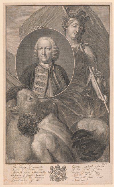 George Lord Anson af Jacobus Houbraken