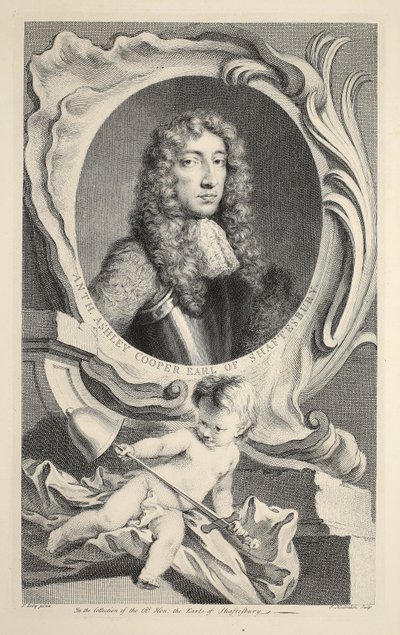 Portræt af Anthony Ashley Cooper, jarl af Shaftesbury, illustration fra 