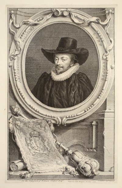Portræt af ærkebiskop Williams, Lord Keeper of the Seal, illustration fra 
