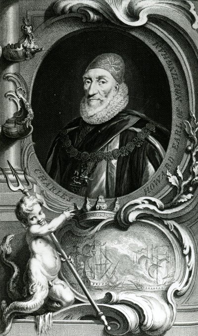 Portræt af Charles Howard, jarl af Nottingham, illustration fra 