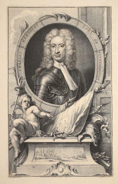 Portræt af Charles Mordaunt, jarl af Peterborough, illustration fra 