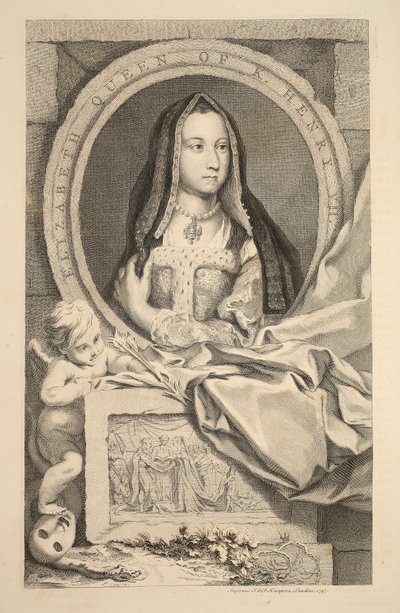 Portræt af Elizabeth, dronning af Henry VII, illustration fra 