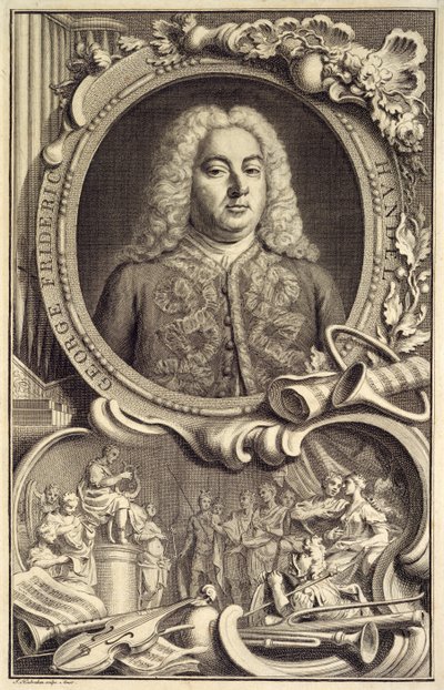 Portræt af G.F. Handel, indskrevet med titlen 