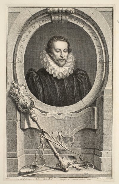 Portræt af Sir Edward Coke, Lord Chief Justice, illustration fra 