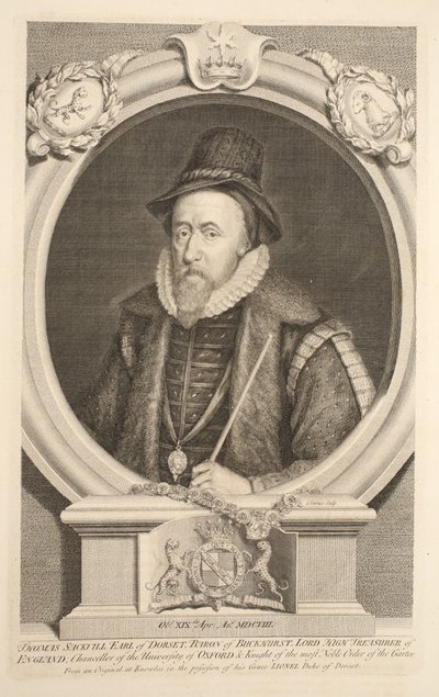 Portræt af Thomas Sackville, jarl af Dorset, baron af Buckhurst, illustration fra 