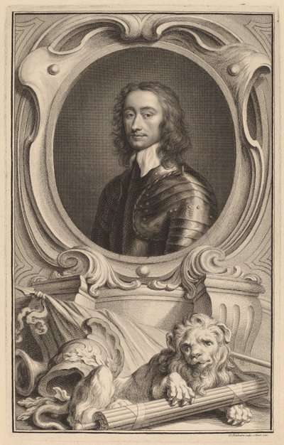 General Charles Fleetwood af Jacobus Houbraken after Robert Walker