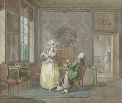 Musikpar i et interiør af Jacobus Johannes Lauwers