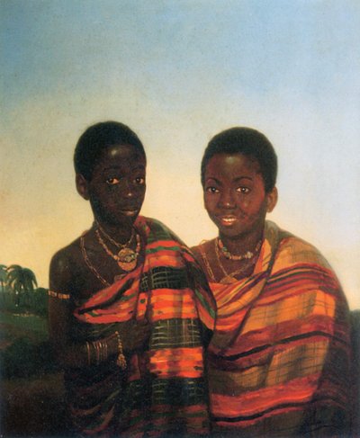 Aquasi Boachi og Quamin Poko af JL Cornet af Jacobus Ludovicus Cornet