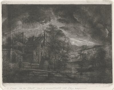 Landskab ved måneskin af Jacobus Ludovicus Cornet