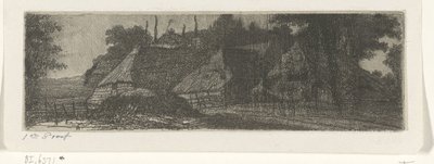 Landskab med tre gårde af Jacobus Ludovicus Cornet