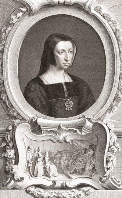 Louise af Savoyen (1476-1531) fransk adelsmand og regent, hertuginde af Auvergne og Bourbon, hertuginde af Nemours og mor til kong Frans I (stik) af Jacobus and Vertue George Houbraken