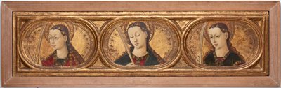 Three Virgin Martyrs (maling på træpanel) af Jacomart c.1413 61 Baco
