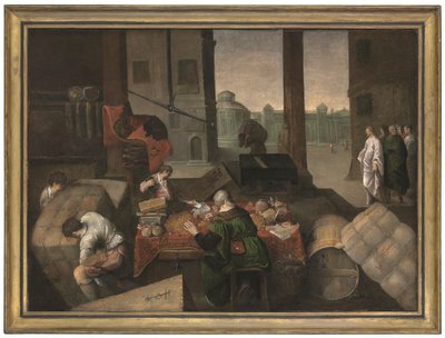 The Calling of Saint Matthew (olie på lærred) af Jacopo (1510 92) (circle) Bassano