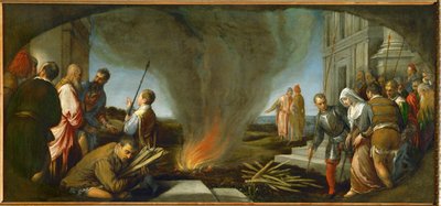 Tamar bliver ført til bålet af Jacopo (1510-92) Bassano