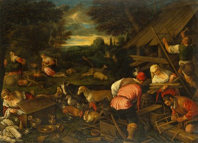 Gud taler til Noa efter syndfloden, ca. 1578 (olie på lærred) af Jacopo and Bassano Francesco (F. da Ponte) Bassano