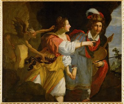 Orfeus og Euridice, ca. 1625-30 (maleri på lærred) af Jacopo (1592-1664) Vignali