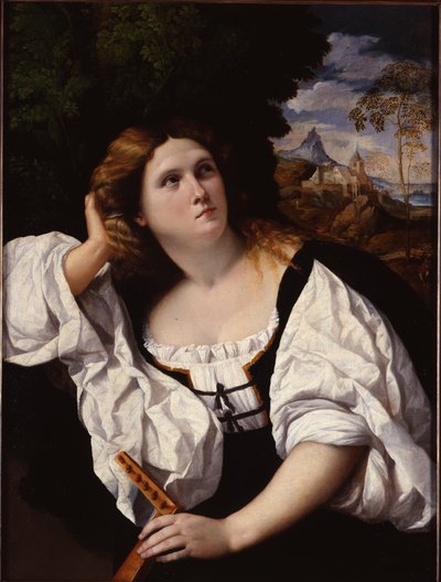 En dame sidder af Jacopo (c.1480-1528) Palma