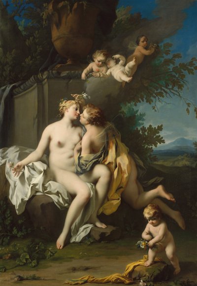 Flora og Zephyr, ca. 1730 (olie på lærred) af Jacopo Amigoni