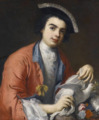 Portræt af Carlo Broschi dit Farinelli, chanteur contralto et sopran, castrat italien - Portræt af Carlo Broschi (1705-1782), kendt som Farinelli par Amigoni, Jacopo (1675-1752). Olie på lærred, størrelse: 76x63,5 - Privat samling af Jacopo Amigoni