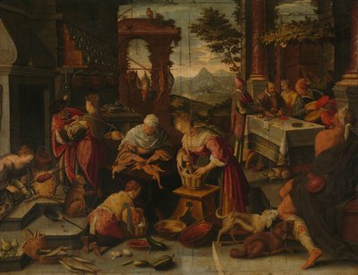 Lazarus og den rige mand af Jacopo Bassano (copy after)
