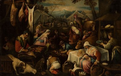 Markedsscene af Jacopo Bassano