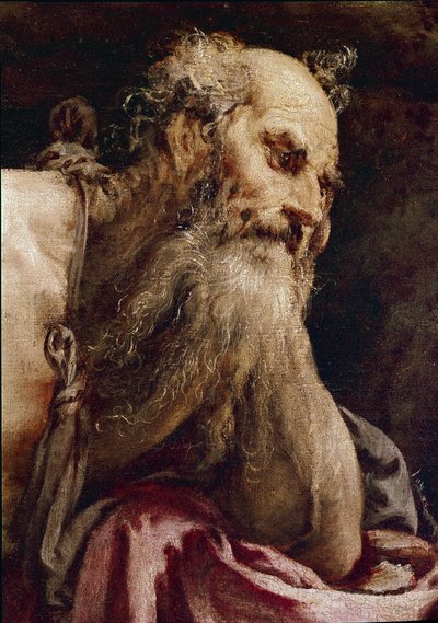 Saint Jerome in Meditationdani af Jacopo Bassano