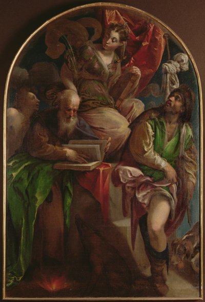 St. Justina af Padua troner med St. Sebastian, St. Anthony Abbed og St. Roch, ca. 1557-60 af Jacopo Bassano