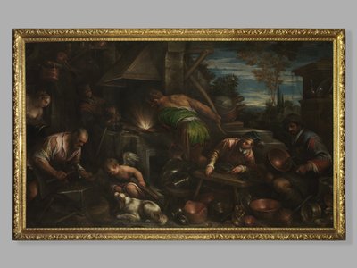 Smedjen i Vulcan, ca. 1580-84 af Jacopo Bassano