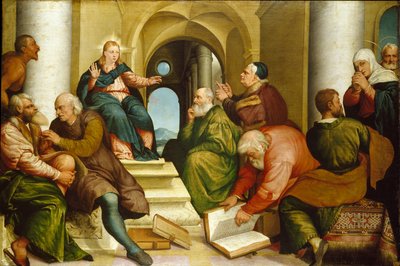 Kristus blandt lægerne, 1539 af Jacopo Bassano il vecchio