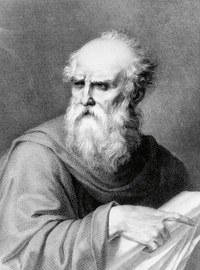 Portræt af Marcus Vitruvius Pollio kendt som Vitruvius (1. århundrede f.Kr.), romersk arkitekt og forfatter, gravering af Jacopo Bernardi baseret på en tegning af Vincenzo Ray af Jacopo Bernardi