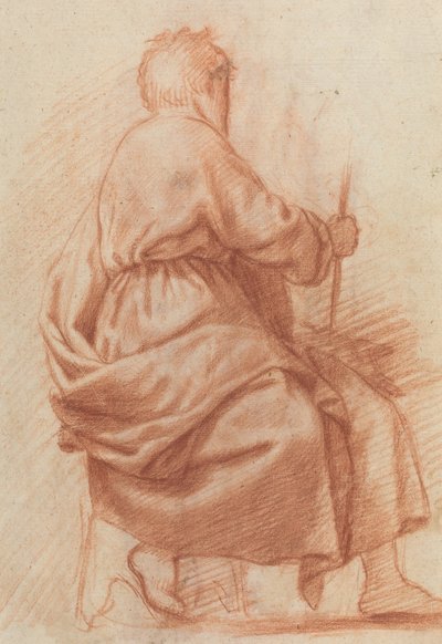 Siddende draperet mand [verso] af Jacopo Chimenti