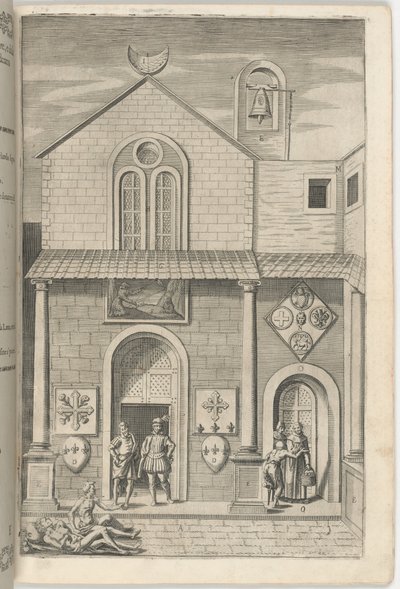 Facaden af ​​den lille kirke [plade E] af Jacopo Ligozzi